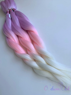 Канекалон Cocktail Rainbow 3-113 (Lavender/L Pink/White) (100г/140см)