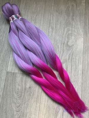 Канекалон Cocktail braid OMB 2-13 (L mint/Hot plum) (100г/140см)