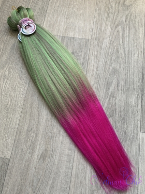 Канекалон Cocktail braid OMB 2-22 (Green/Hot plum) (100г/140см)