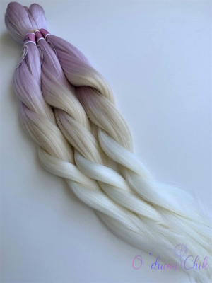Канекалон Cocktail Rainbow 3-112 (Lavender/613/White) (100г/140см)