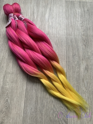 Канекалон Cocktail braid OMB 2-11 (Hot Plum/Yellow) (100г/140см)
