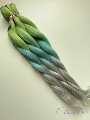 Канекалон Cocktail Rainbow 3-10 (Yellow/D mint/99#) (100г/140см)