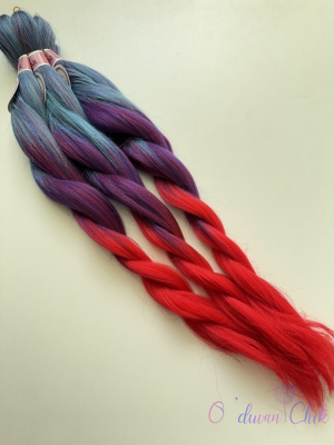 Канекалон Cocktail Rainbow 3-118 (D-Mint/Blue/Red) (100г/140см)